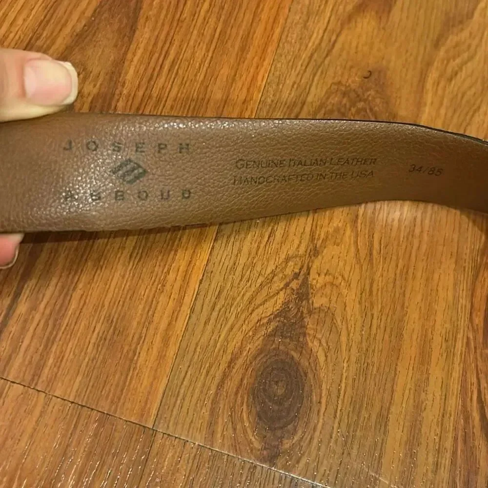 Joseph Abboud brown leather belt Italian leather size 34